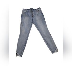 Buttonfly Distressed Bottom Jeans by maurices Euc plus size 18w